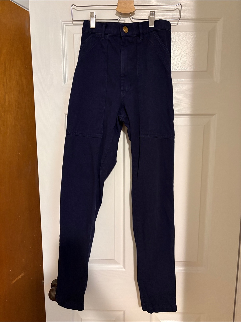 Big Bud press sample sale pencil pants in navy, XS